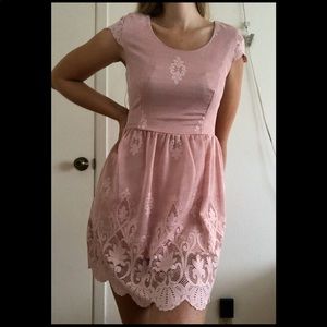 Pastel pink coctail summer dress